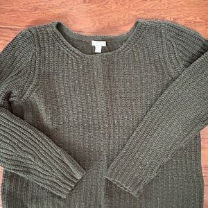 J. Jill Olive Green Crew Neck Sweater